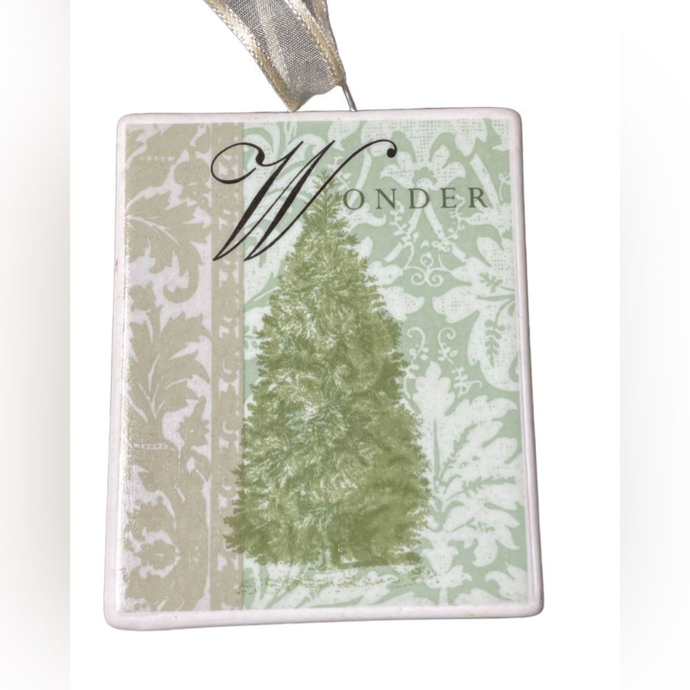 “Wonder,” a Poem by Ralph Waldo Emerson on Ceramic Christmas Ornament